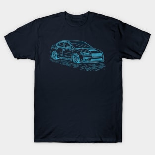 Subie Impreza WRX Evoeye Lineart Blueprint T-Shirt